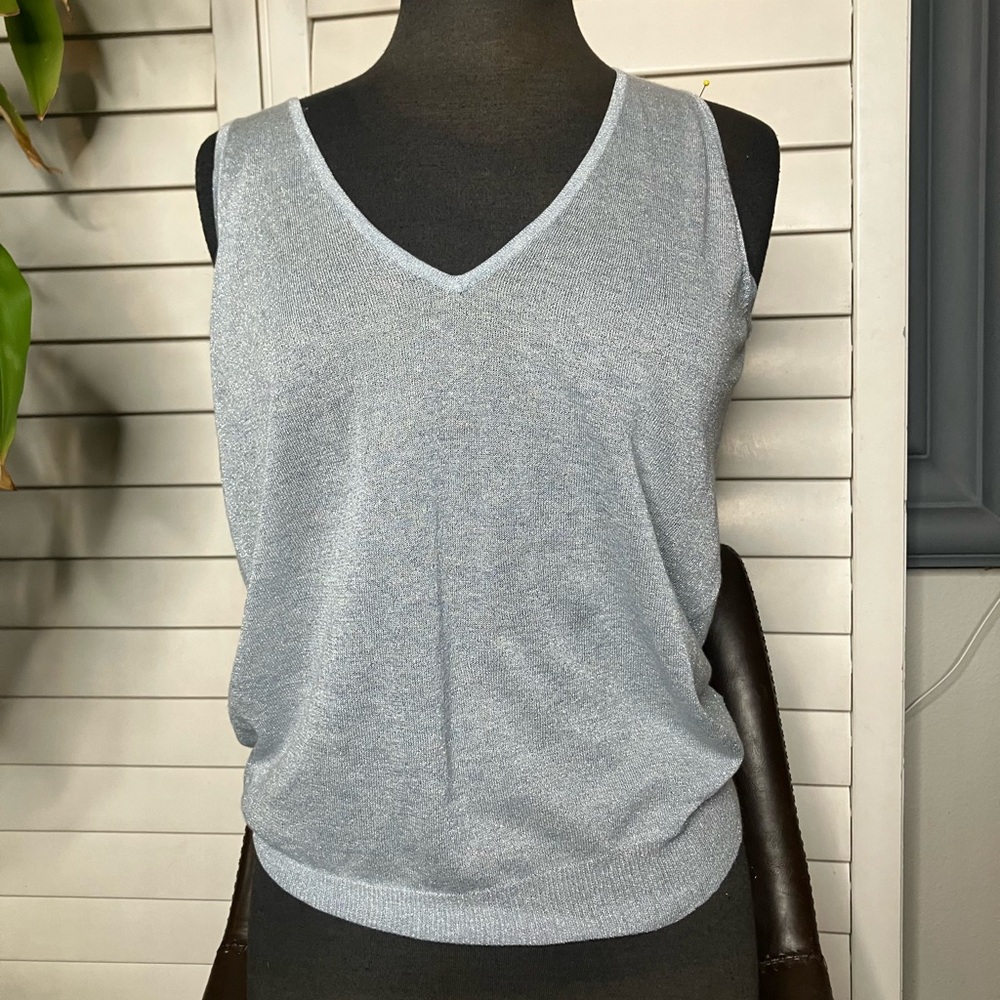 Parker Silver V-Neck Tank Top